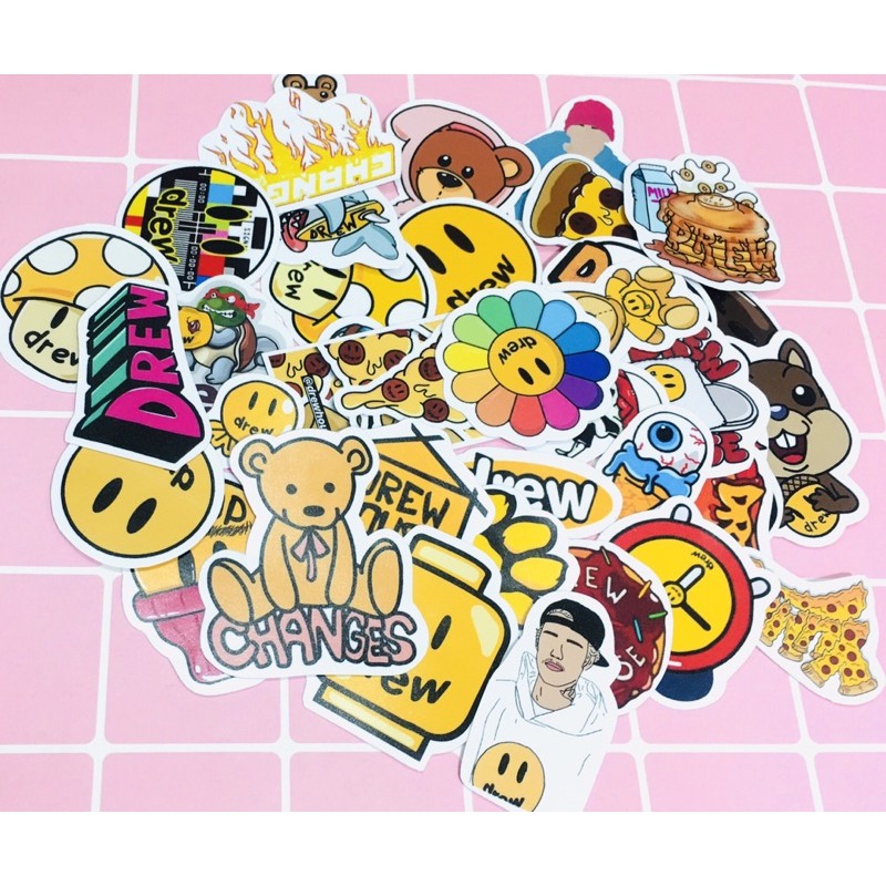 combo 30-60 sticker drew house-justinbieber Graffiti/hình dán graffiti