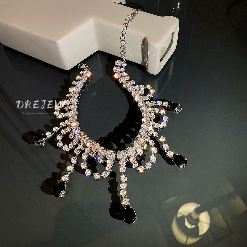 DREJEW Dây chuyền DREJEW đính đá toàn diện phong cách Âu Mỹ quyến rũ cho nữ