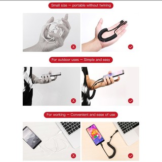 Cáp sạc dây xoắn đàn hồi Baseus Fish Eye Spring Data typeC