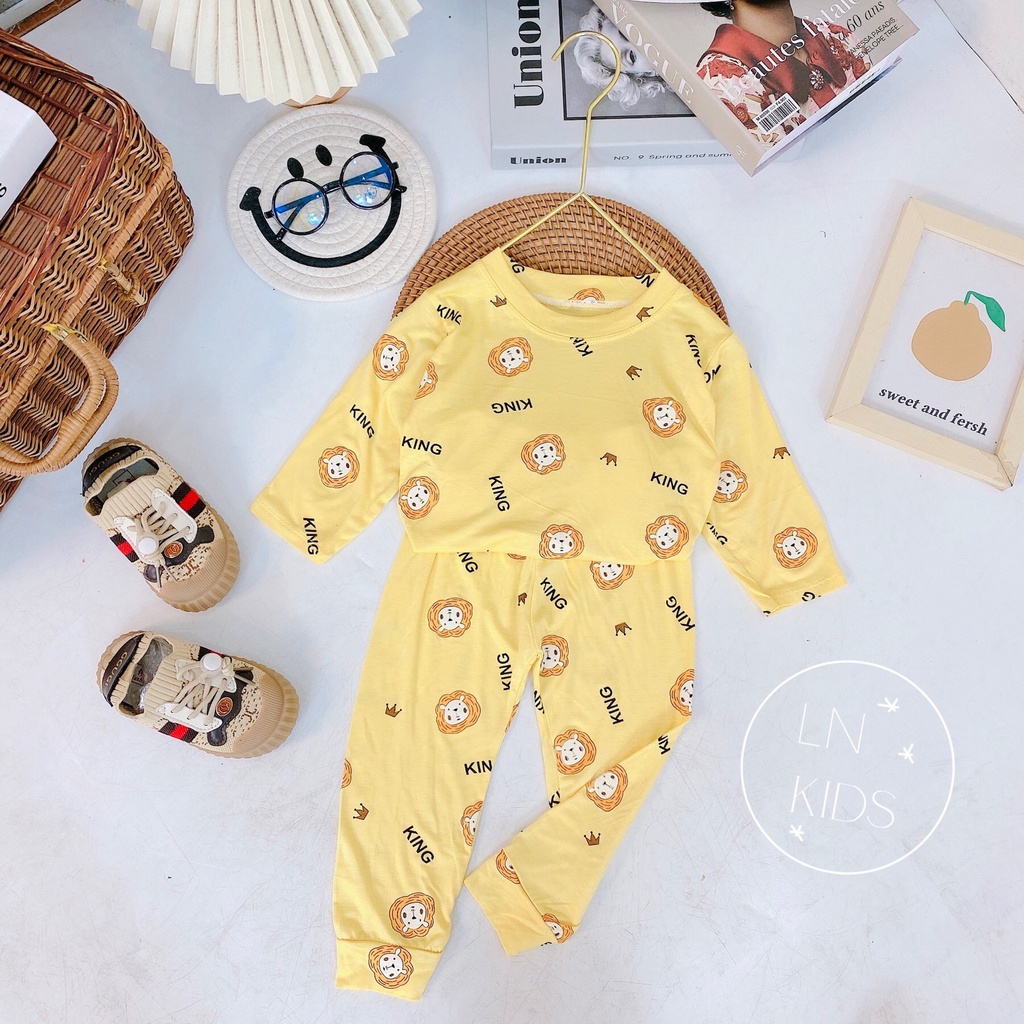 ( sale lẻ size ) Bộ dài tay thun lạnh Minky Mom cho bé trai và gái.