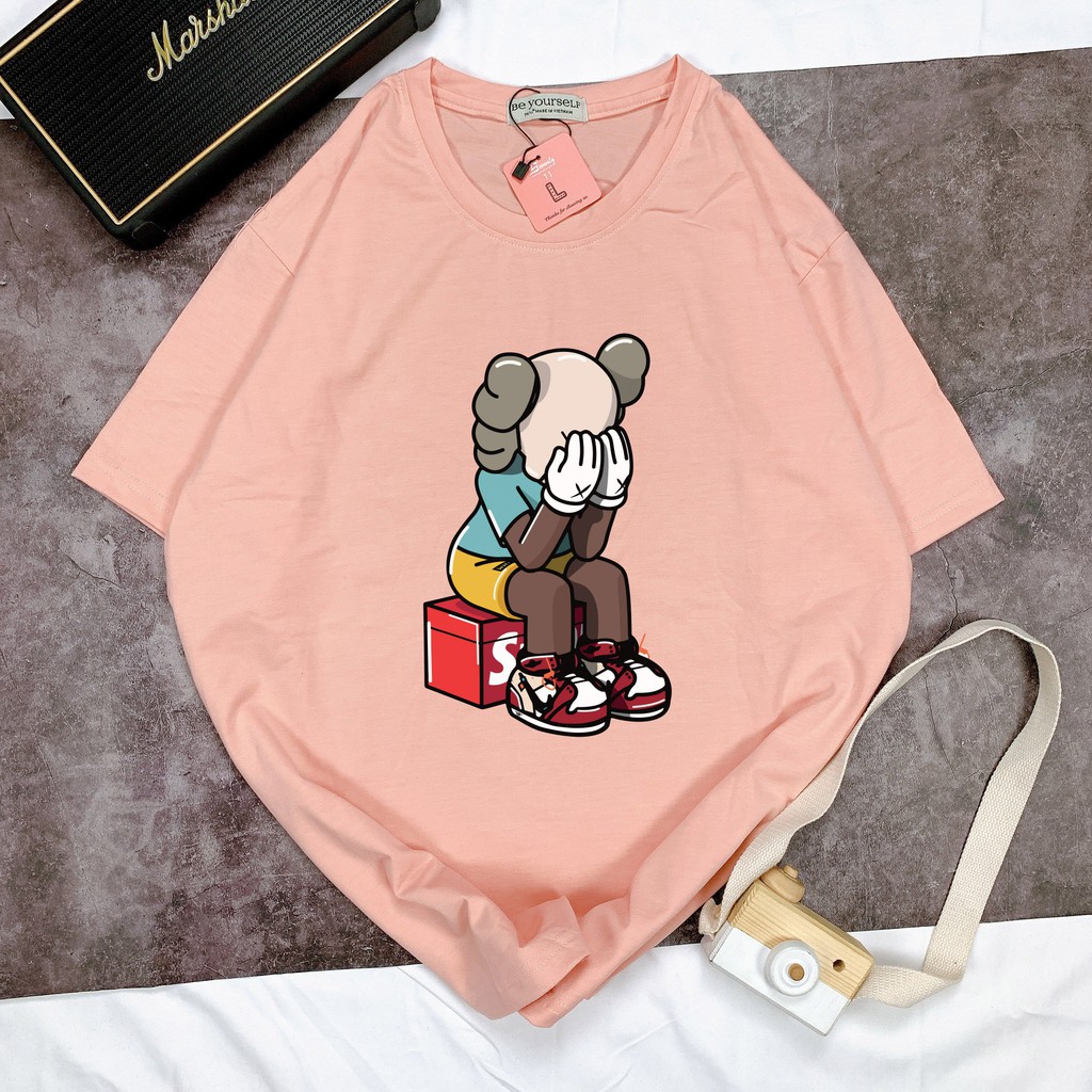 Áo thun tay ngắn Be Yourself unisex size M L XL - Gấu Ngồi khóc