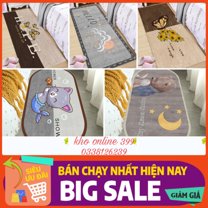 [RẺ VÔ ĐỊCH] thảm trải sàn chân giường, chiếu thảm phòng khách đa năng kích thước 80cmx2m, trang trí nhà cửa
