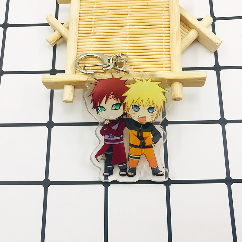 Móc khóa hai mặt bằng acrylic hình nhân vật anime Nhật Bản Naruto dễ thương