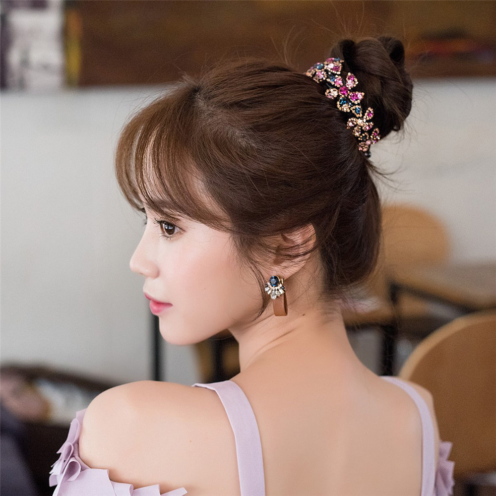 Kẹp búi tóc hình tổ chim đính hoa thời trang cho nữ