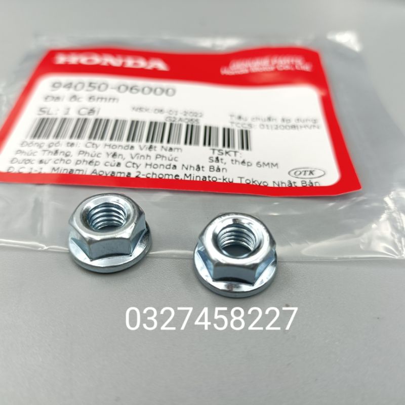 Đai ốc 6mm, tán bắt rỗ, mopin sườn, đuôi, Pass phanh DREAM, WAVE, FUTURE ... zin.