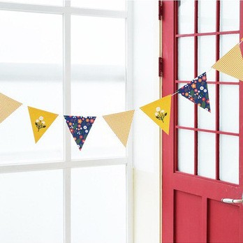 Dây cờ giấy flag garland 16*16 9P2M-  2 mẫu, phụ kiện trang trí, Kingdecor