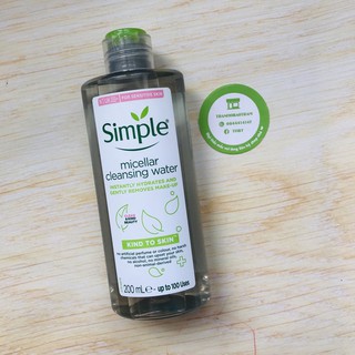 Nước tẩy trang Simple Kind to Skin Micellar Cleansing Water