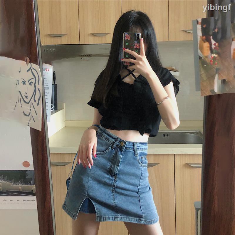 Chân Váy Denim Chữ A Lưng Cao Xẻ Tà Thời Trang 2020 Cho Nữ | BigBuy360 - bigbuy360.vn