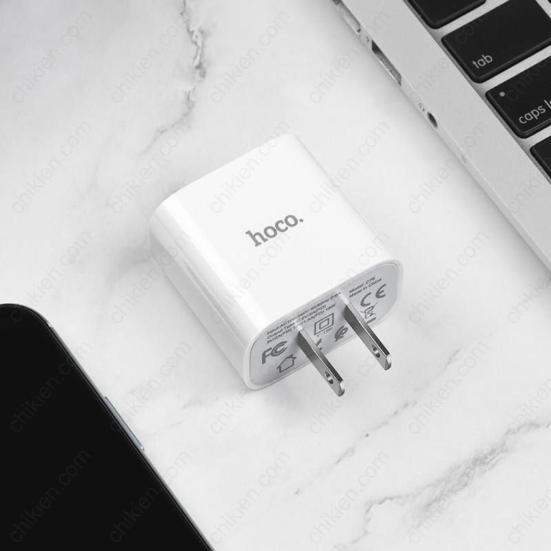 ✔BỘ SẠC NHANH HOCO C76 PLUS TYPE-C RA LIGHTNING PD3.0 / 20W / QC 3.0 (US) HÀNG CHÍNH HÃNG