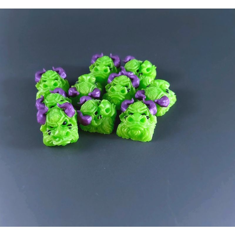Keycap resin bull clone tone lá tím trang trí bàn phím cơ gaming