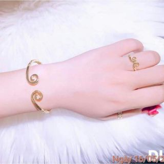 Lắc tay kim cô bạc xi vàng thật 100%