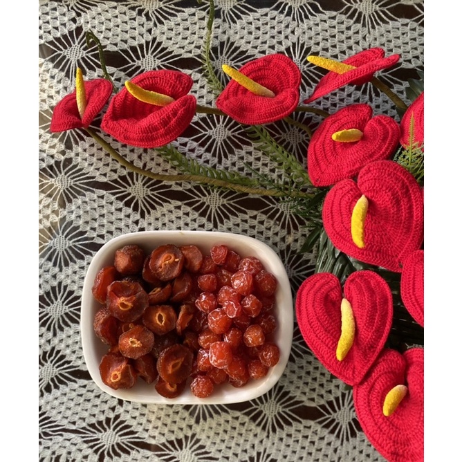 Ô mai mix 2 loại mận cơm + đào bổ hộp 500G