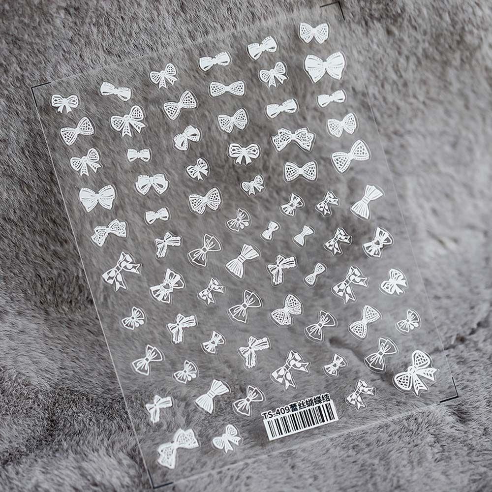 [Hàng mới về] Nhãn dán nơ ren hoa hồng ngọt ngào tự dính trang trí móng tay cho nữ