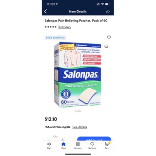 (Hàng Mỹ) Miếng dán salonpas 1 hộp gồm 60 miếng
