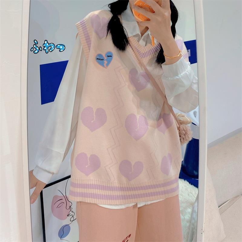 Áo sweater không tay cổ chữ v xinh xắn nhiều màu sắc thời trang dành cho nữ
