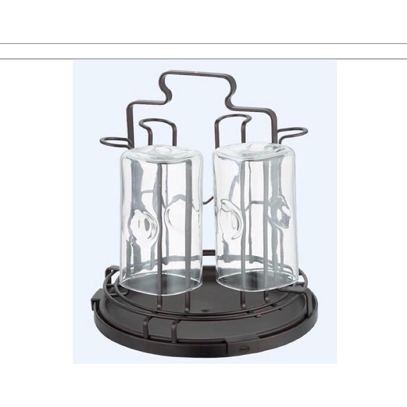 Úp cốc Inox vàng gương có khay hứng nước kèm núm bọc chống trượt