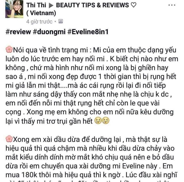 Dưỡng mi eveline.