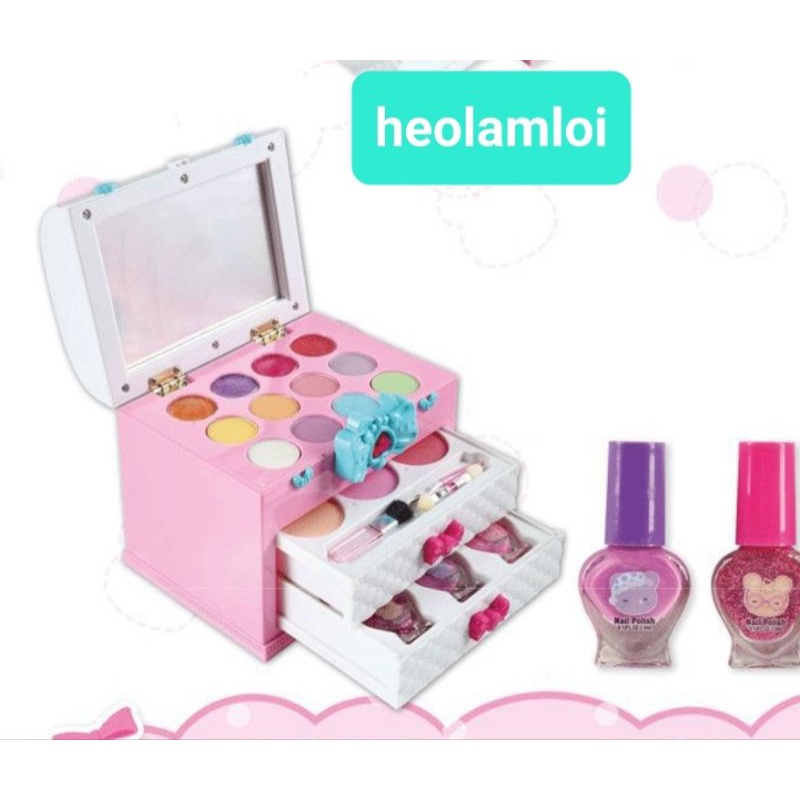 Vali Trang Điểm Và Nail Cho Bé- an toàn- chính hãng- trang điểm được thật