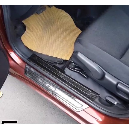 City 2021,Ốp bậc cửa Carbon Honda City 2021 chất liệu cao cấp Full bộ 8 chi tiết mẫu 2