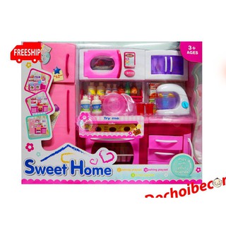 Bộ đồ chơi phòng bếp Sweet Home 2803S - Dùng pin, có đèn, âm thanh