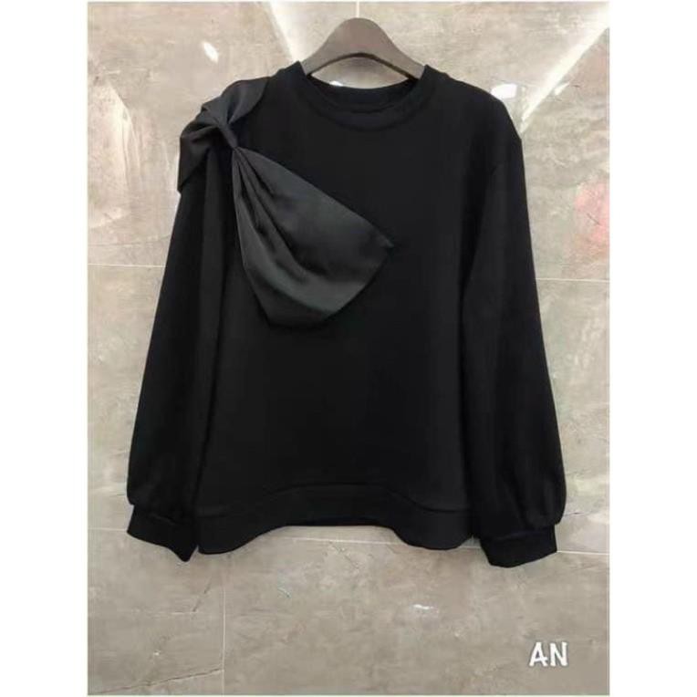 ÁO NỈ ĐÍNH NƠ 2 MÀU ĐEN/ XÁM | BigBuy360 - bigbuy360.vn