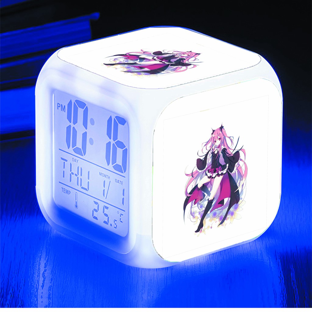 Đồng hồ báo thức để bàn in hình game Arknights LED đổi màu