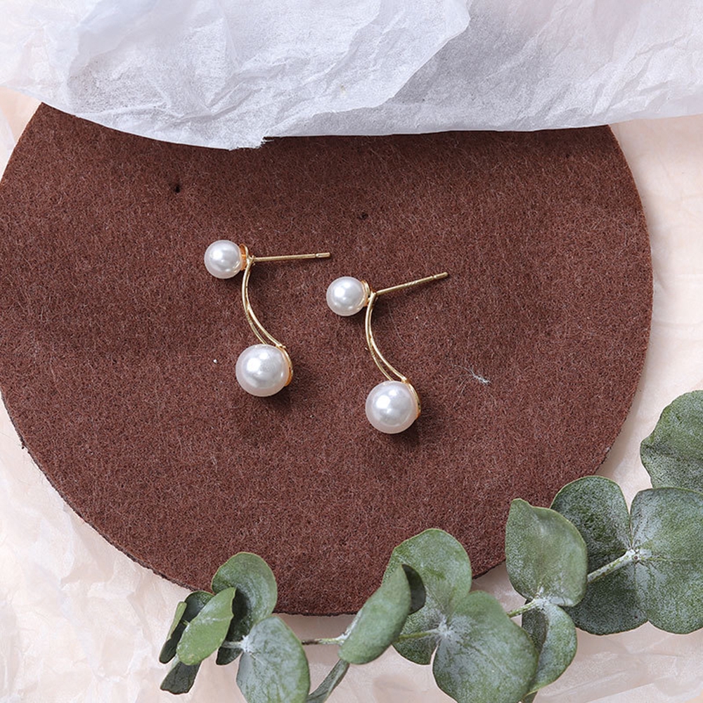Hoa Tai Hình Thánh Giá Đính Ngọc Trai Nhân Tạo Thời Trang Drop Pearl Earring