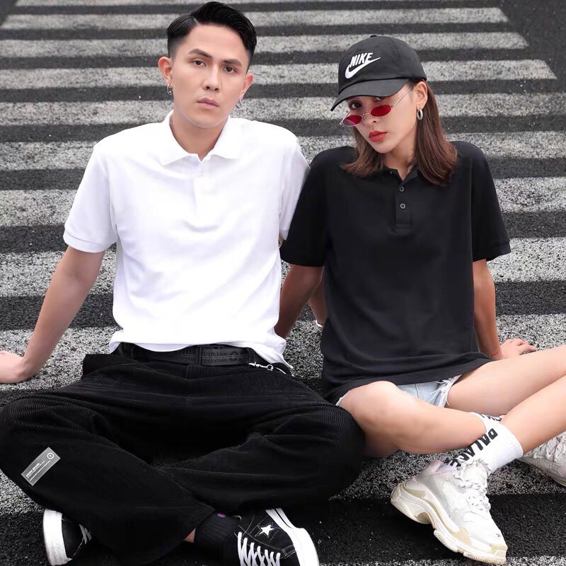 Áo thun cá sấu/Áo thun có cổ Polo trơn chất Cotton 4 chiều co dãn thấm hút tốt