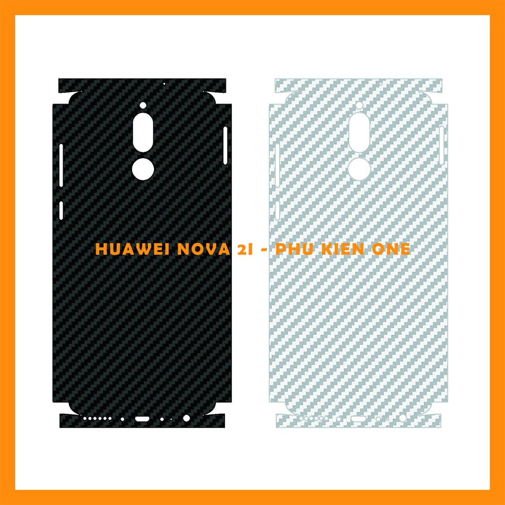 Decal dán lưng Huawei Nova 2i Full viền vân carbon 3D