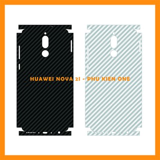 Decal dán lưng Huawei Nova 2i Full viền vân carbon 3D