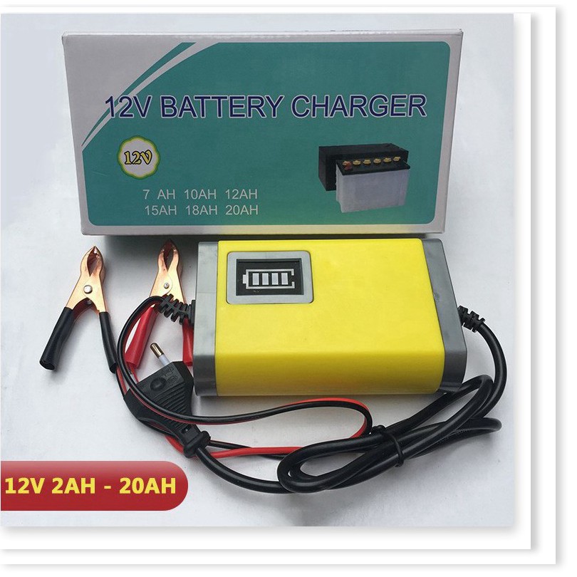 Sạc ắc quy thông minh tự ngắt 12V 2ah - 20ah máy sạc ắc quy xe máy