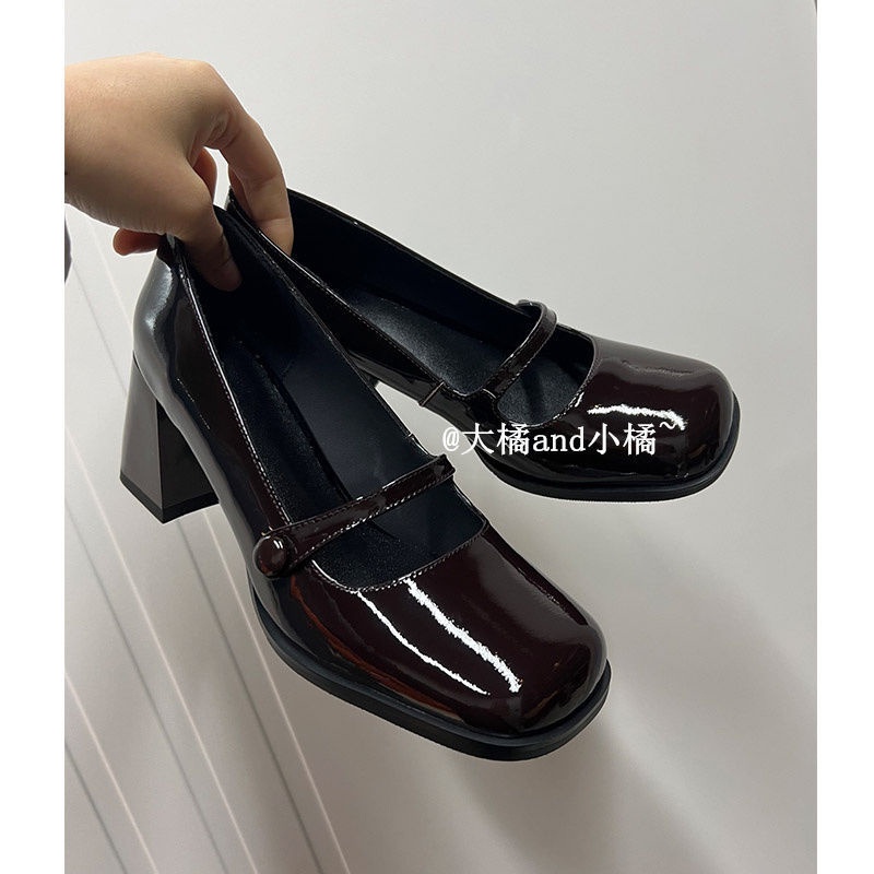 Giày Cao Gót Mary Jane Gót Dày Cài Khóa Kiểu Retro Thời Trang Xuân Thu 2022 Mới