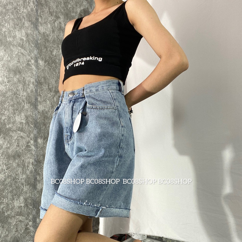 Quần Short Jean Ngố Nữ Lai Tua Điều Chỉnh eo BC020