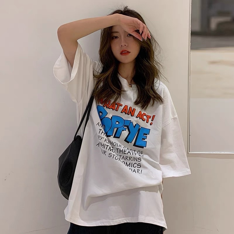 [ Rẻ vô địch ] Áo thun chất cotton form rộng tay lỡ - Popye