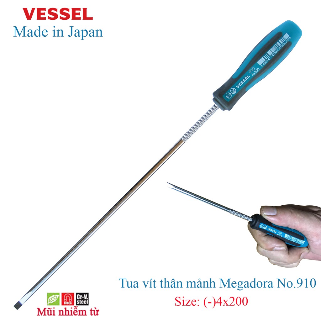 Tô vít cỡ nhỏ mũi dẹt Megadora No.910 Vessel, Nhật bản