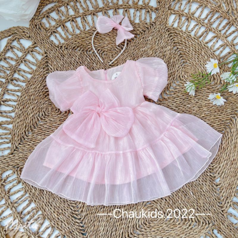 Váy bé gái vải tơ mềm cao cấp - Đầm công chúa bé gái size 8 - 17ky
