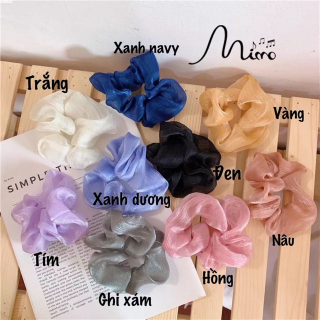 Dây cột tóc vải Scrunchies ánh nhũ vải đẹp