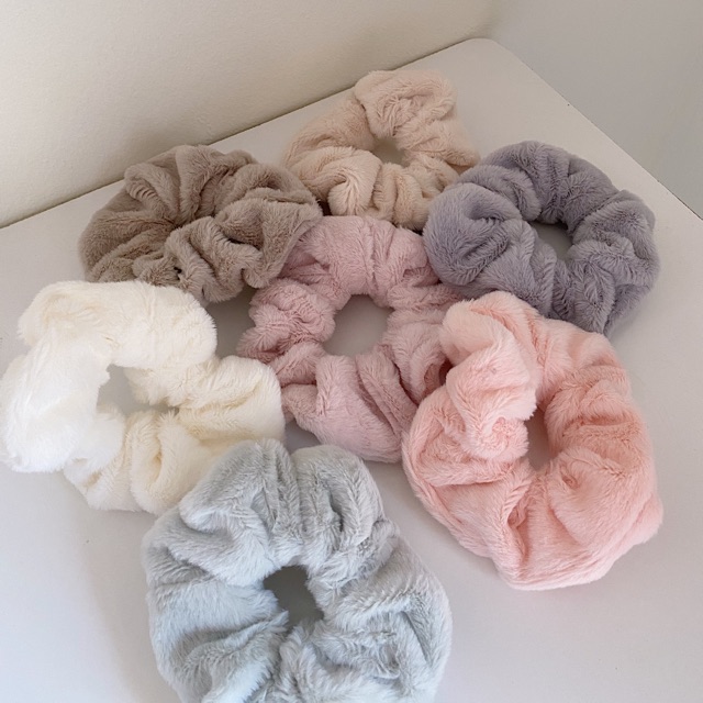 Dây cột tóc bông mềm mại rabbit hair scrunchies