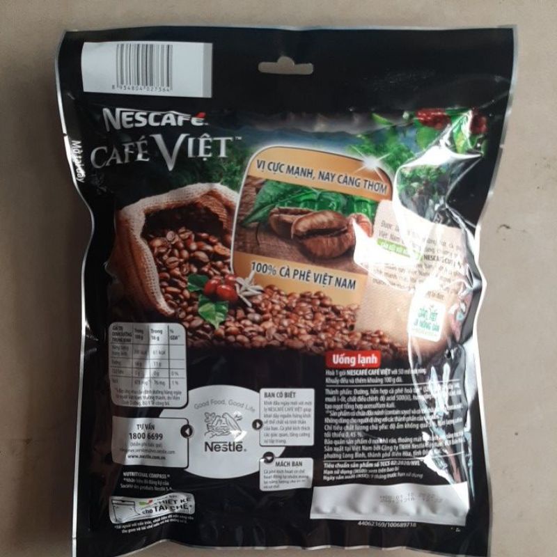 Cà phê đen hòa tan NesCafe Cafe Việt - Cà Phê Đen Đá gói 560g  - date mới
