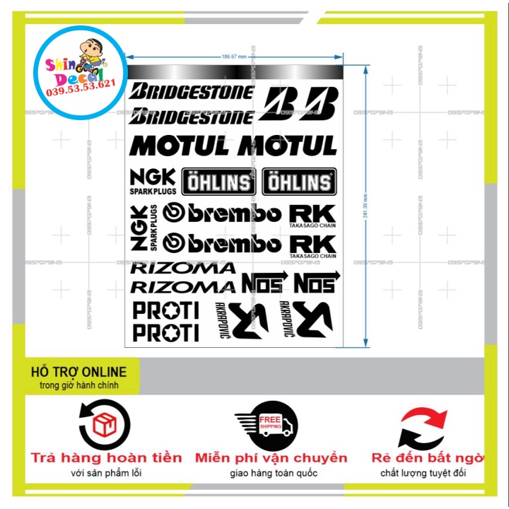 LOGO STICKER IN DECAL TRONG(KO DÁN XE ĐEN) - SHINDECAL2