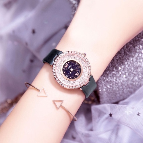 GUOU Đồng Hồ Đeo Tay Đính Đá Phong Cách Hồng Kông Sang Trọng Thời Trang Cho Nữ