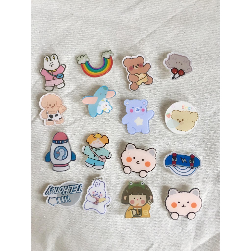 Sticker huy hiệu cài áo , balo nữ ...siêu dễ thương ,đáng yêu