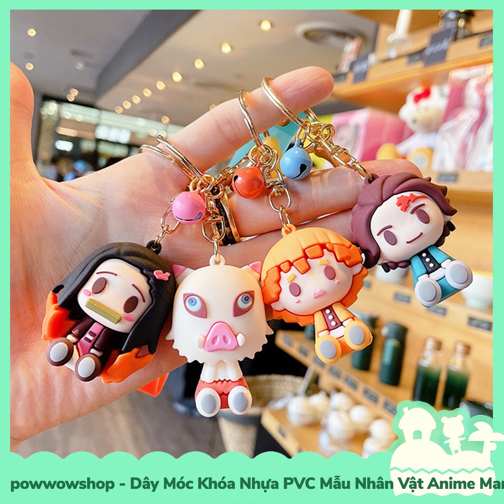 [Sẵn VN - Hỏa Tốc] Dây Móc Khóa Nhựa PVC + Gel Silica Mẫu Nhân Vật Hoạt Hình Anime Manga Kimetsu No Yaiba Baebie