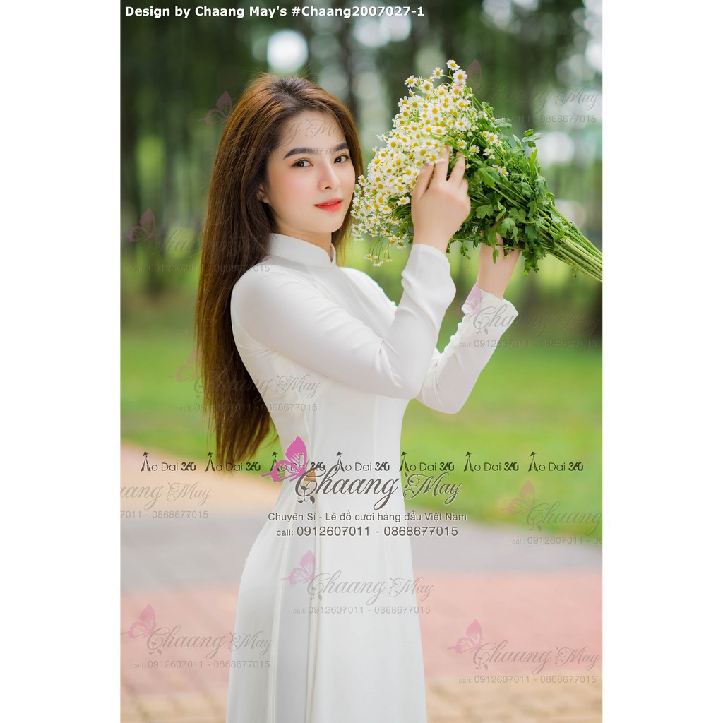 Áo dài trắng 4 tà truyền thống may sẵn vải lụa mịn cao cấp nữ học sinh đi học mặc lễ tết đẹp ADC457 | BigBuy360 - bigbuy360.vn