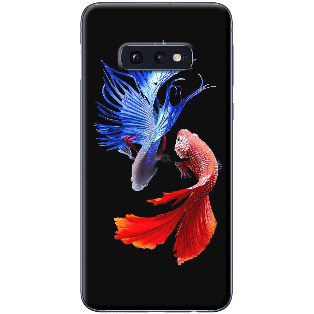 Ốp lưng nhựa dẻo Samsung Galaxy S7, S7 Edge, S8, S8 Plus, S9, S9 Plus, S10, S10E, S10 Plus Cá Betta xanh đỏ