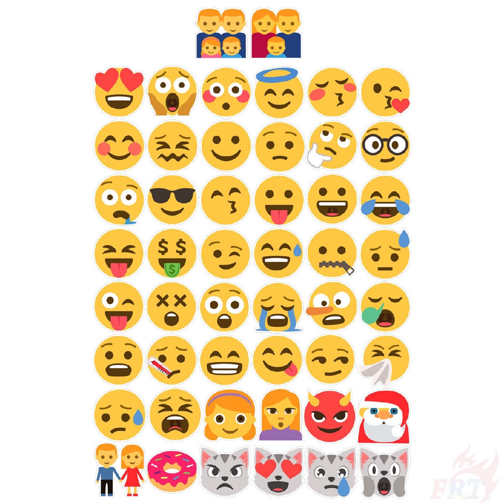 ❉ Emoji Giấy và decal dán tường ❉ 50Pcs/Set Expression Mixed Luggage Laptop Skateboard Doodle Stickers