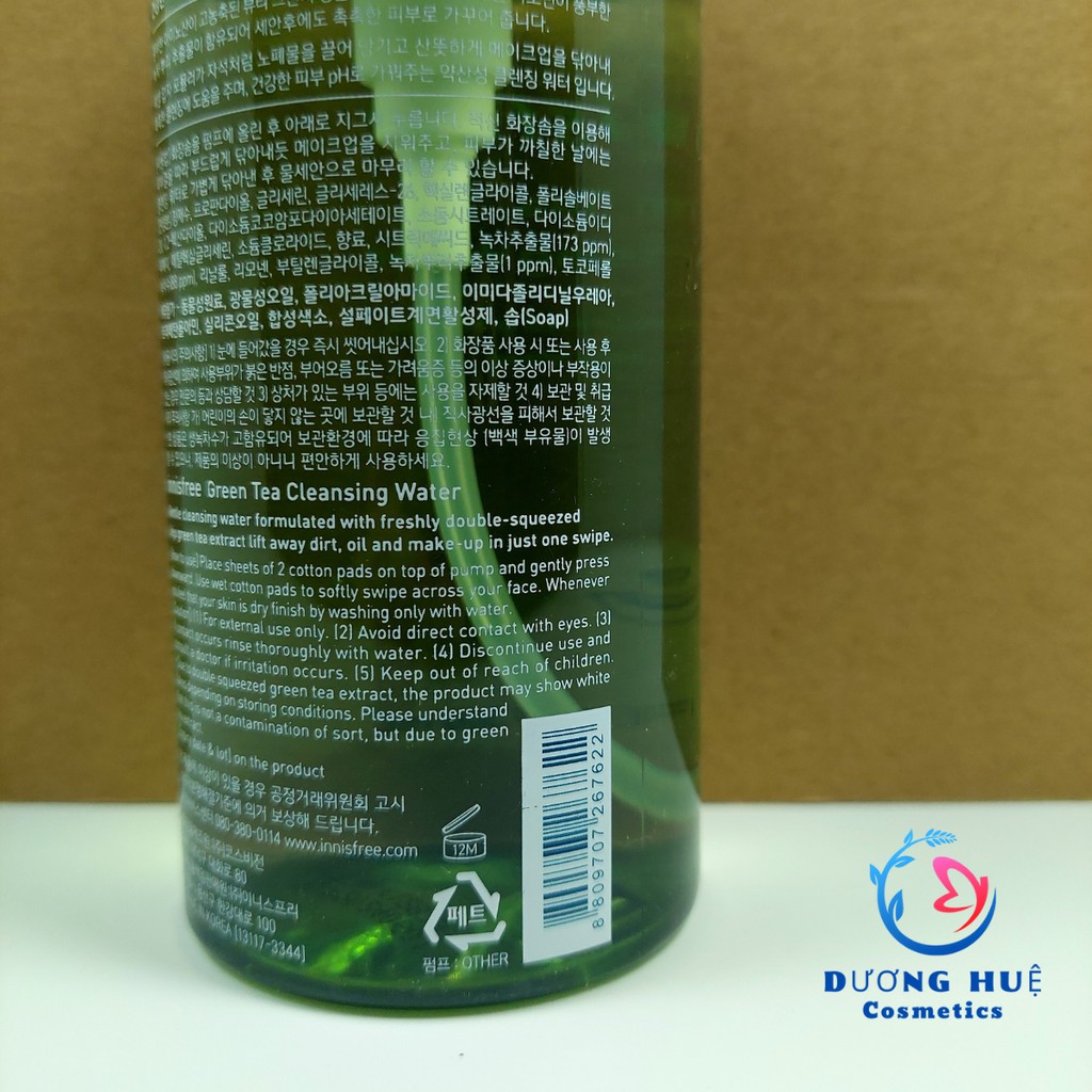 Nước tẩy trang Innisfree Green tea pure cleansing water 300ml Hàn Quốc (Chính hãng)