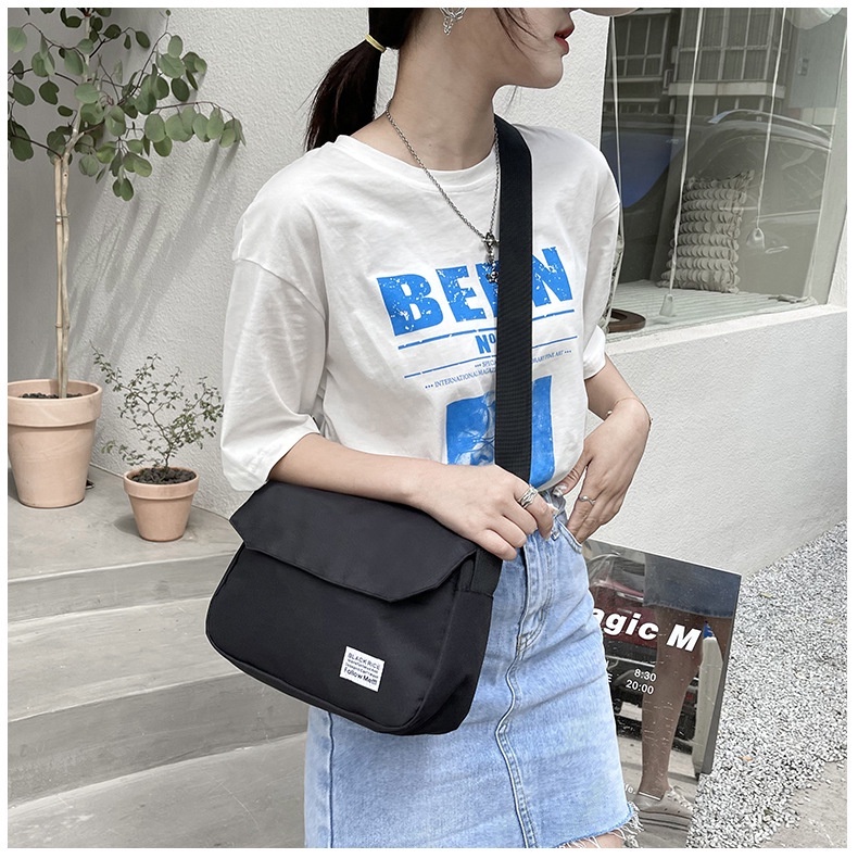 Túi đeo chéo nam nữ thời trang, Túi đeo chéo unisex vải canvas phong cách cá tính hàn quốc - L085