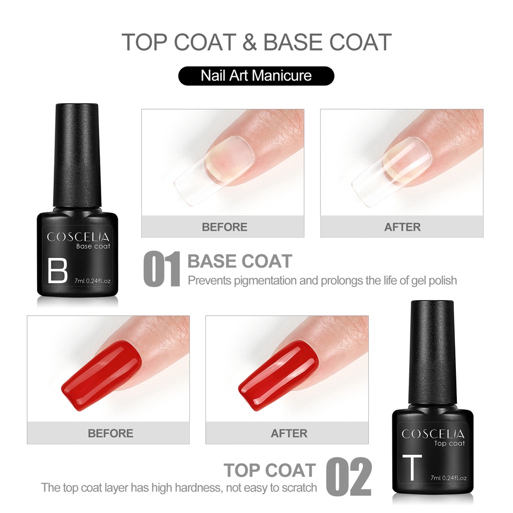 Sơn phủ/sơn nền Coscelia 7ml lâu phai màu trang trí móng nghệ thuật