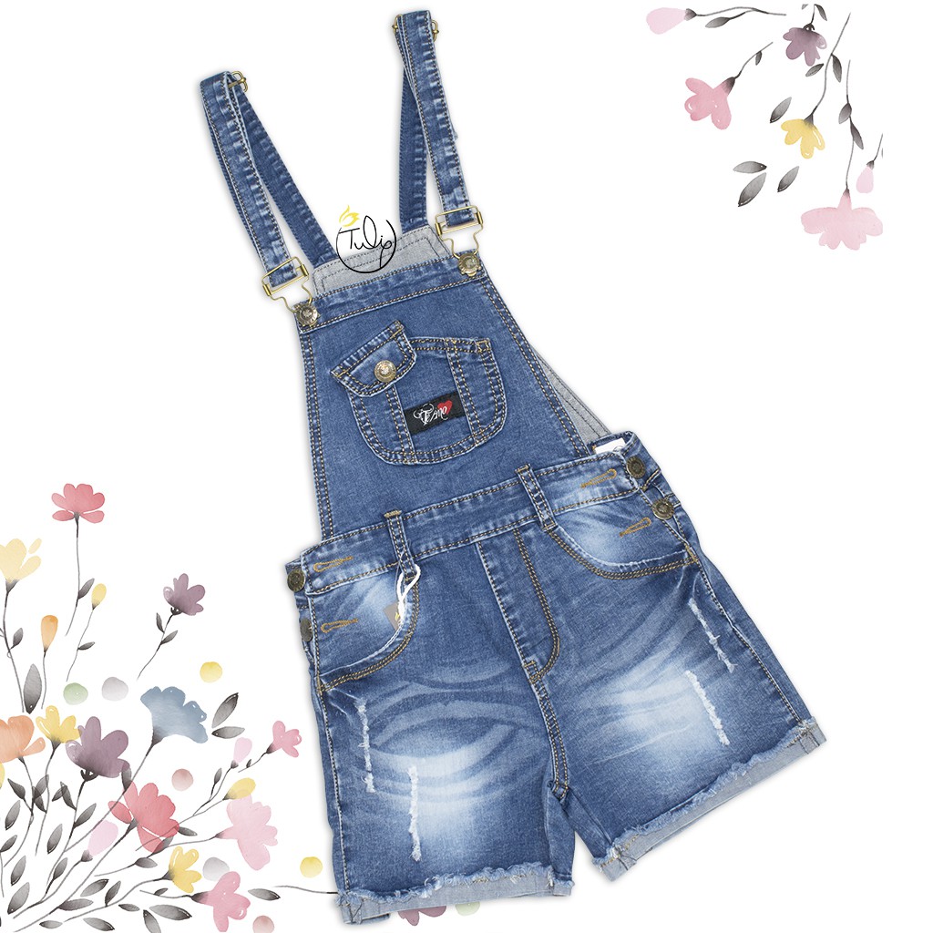 Quần short yếm jean cho bé gái size đại